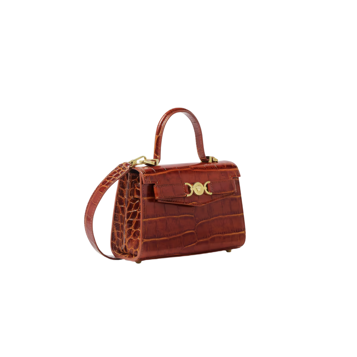 Versace Medusa '95 Small Croc-Effect Top-Handle