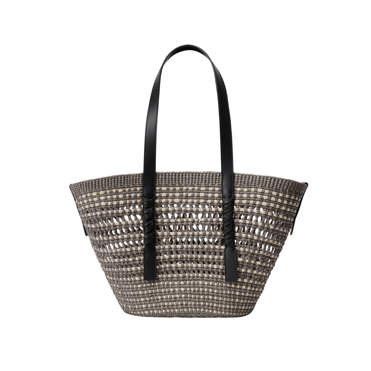 Loewe Medium Braid Basket in Iraca Palm and Calfskin
