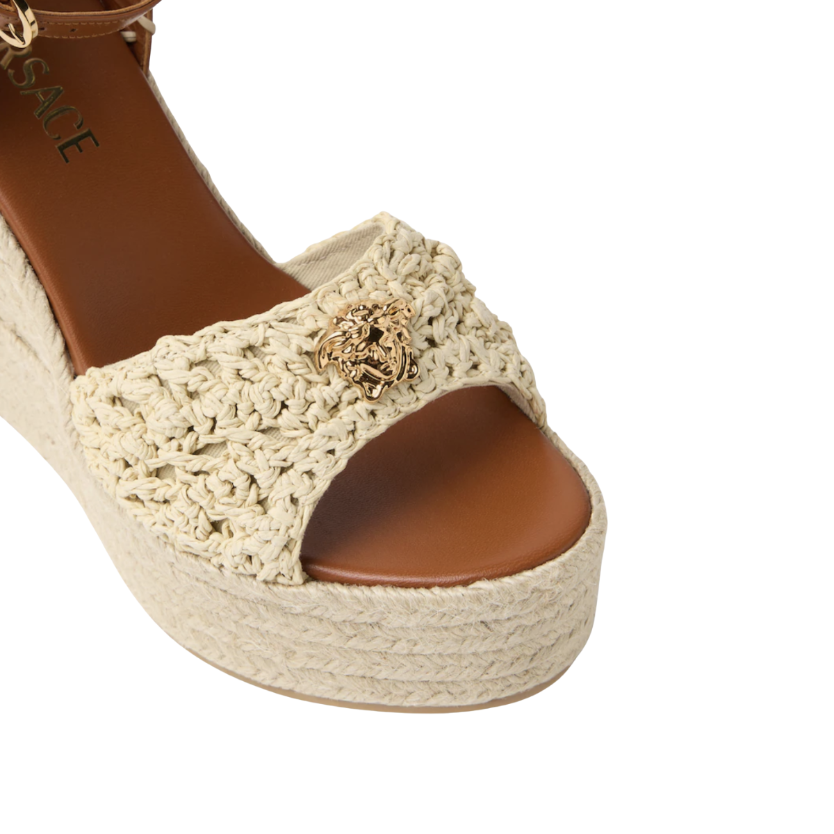 Versace La Medusa Nappa Wedge Sandals