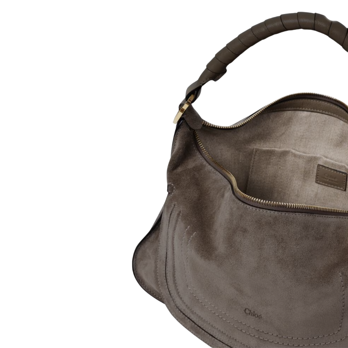 Chloe Small Marcie Shoulder Bag in Suede Leather