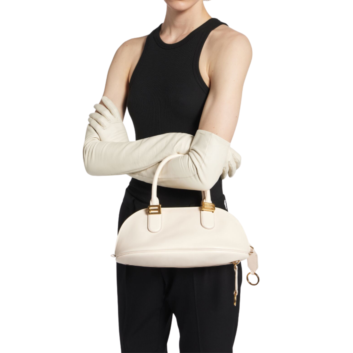 Balenciaga Bolero Bowling Bag Mini in Cream