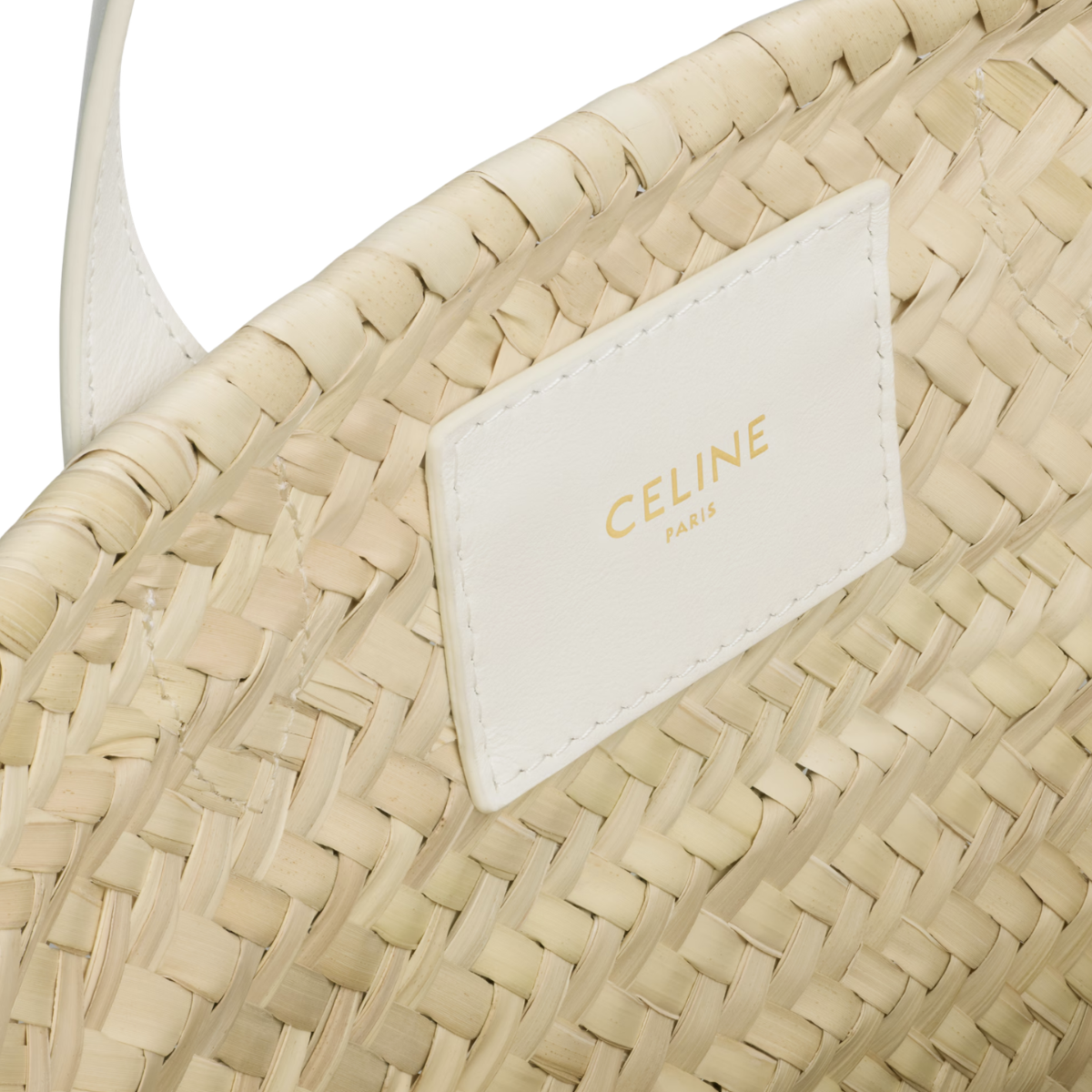 Celine Teen Triomphe Panier in Palm Leaves and Calfskin