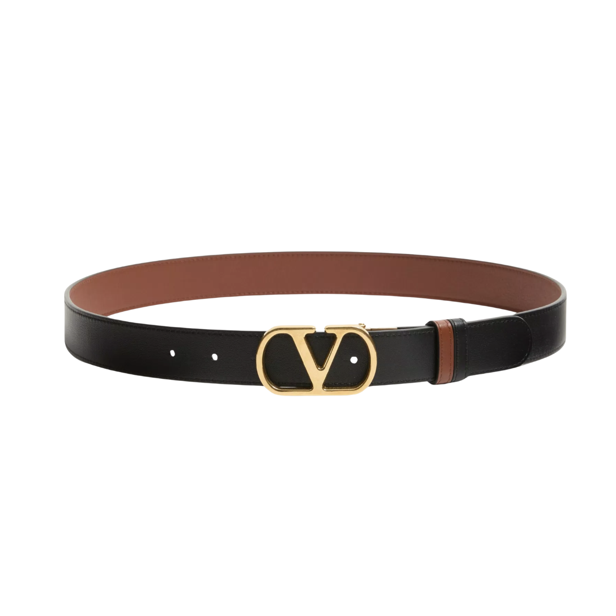 Valentino Garavani VLogo Signature Reversible Shiny Calfskin Belt