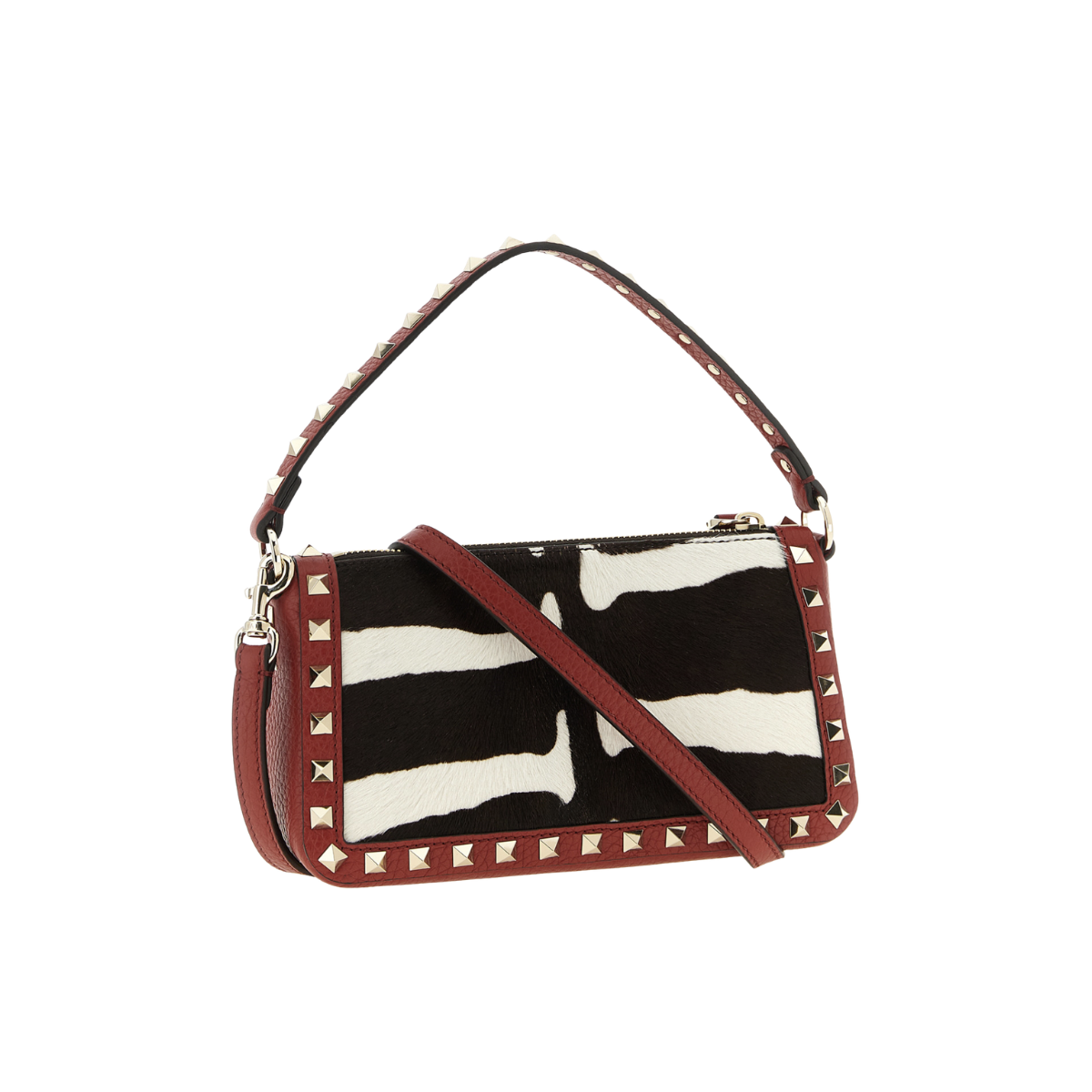 Valentino Garavani Rockstud Small Crossbody Bag in pony-effect calfskin