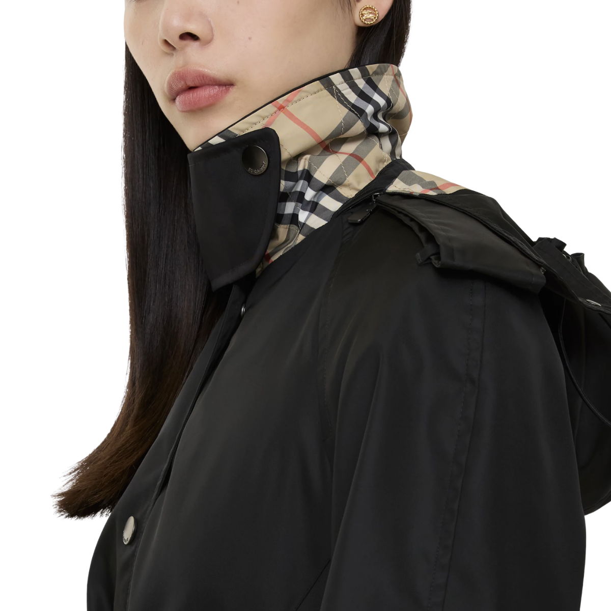 Burberry Long Nylon Hooded Car Coat