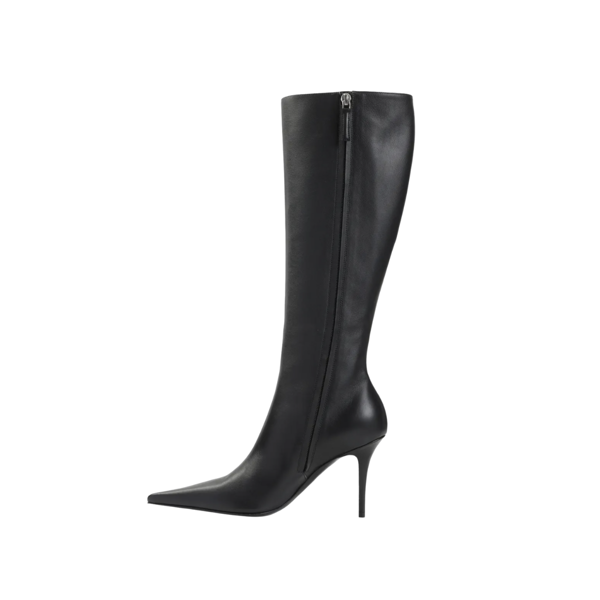 Amina Muaddi Pointed-toe Side-zip Leather Boots