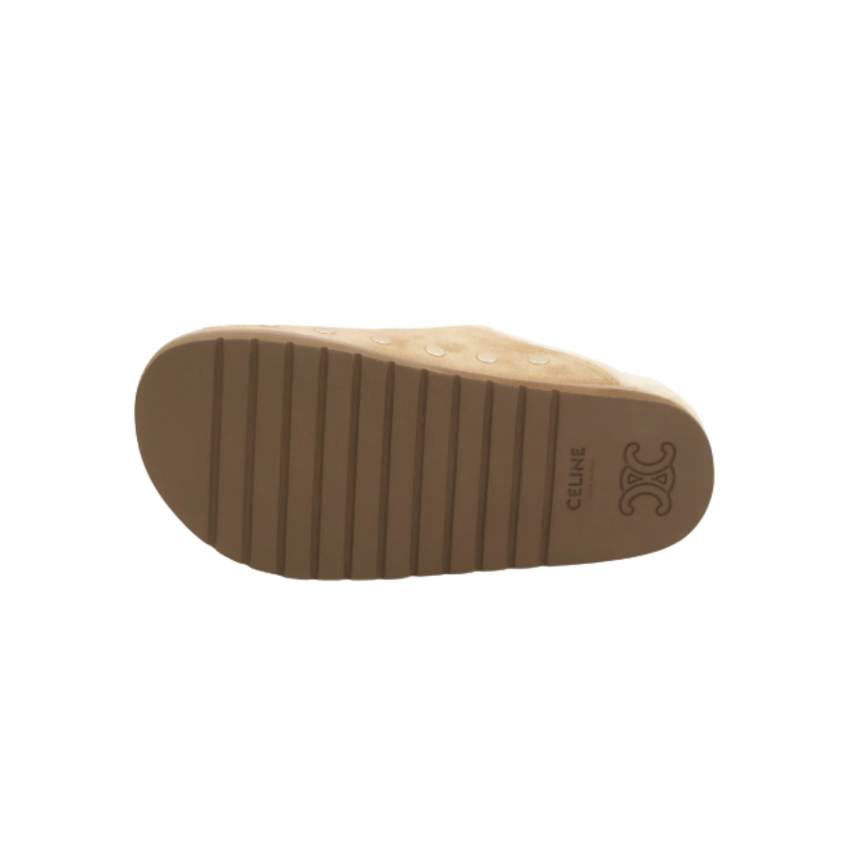 Celine TRIOMPHE WEDGE 15MM SUEDE LEATHER MULES