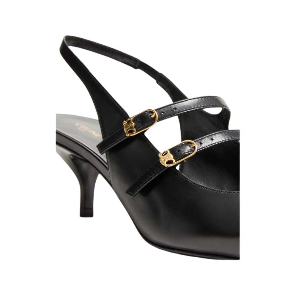 CELINE Judy Double Strap Mary Jane Slingback in Calfskin
