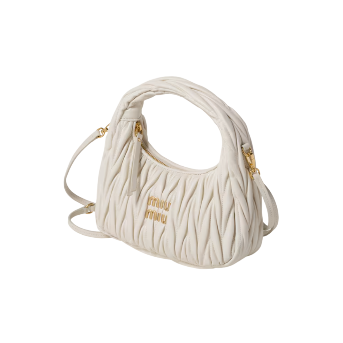 Miu Miu Wander Matelassé Nappa Leather Hobo Bag
