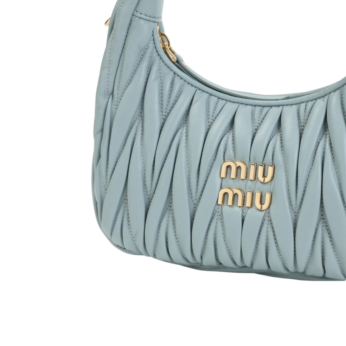 Miu Miu Wander Matelassé Nappa Leather Hobo Bag