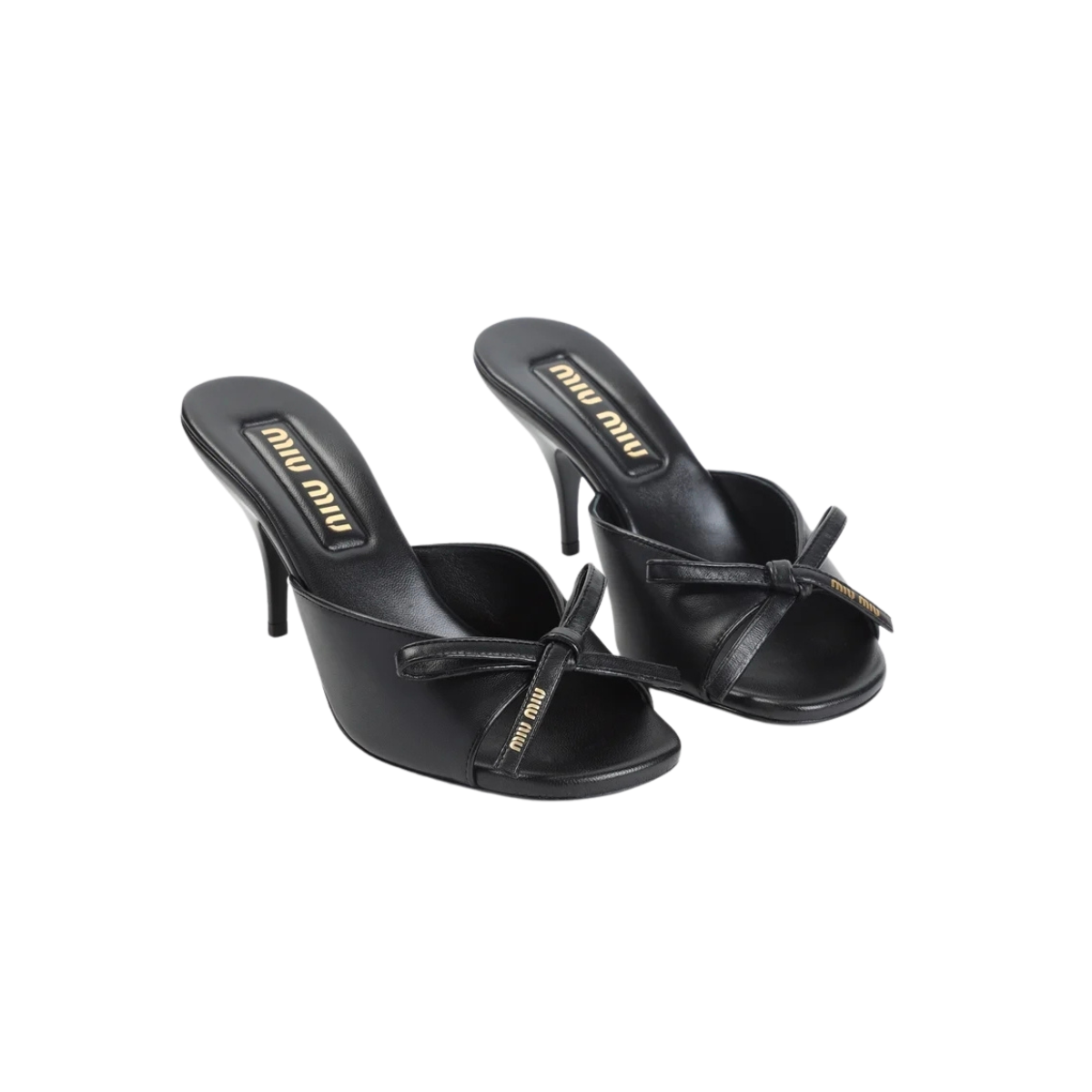 Miu Miu Nappa Leather Sandals with Bow