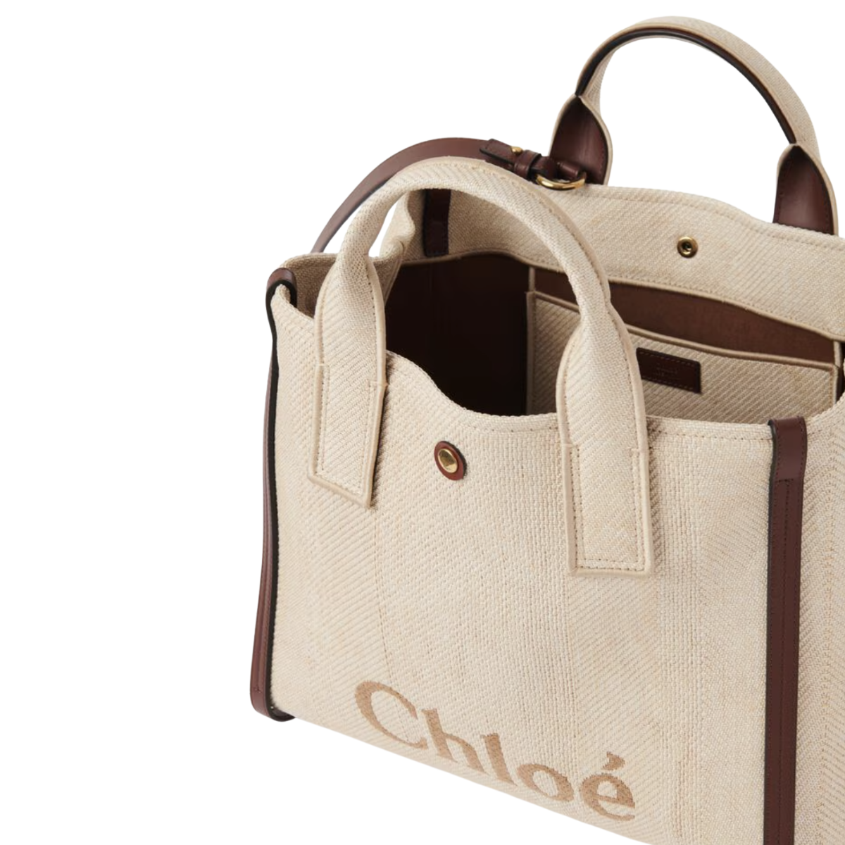 Chloé Carry Tote Bag in Raffia-effect Fibers