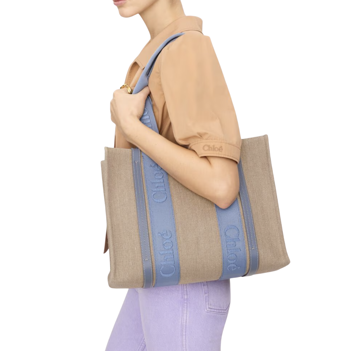 Chloé Woody Tote Bag in Linen