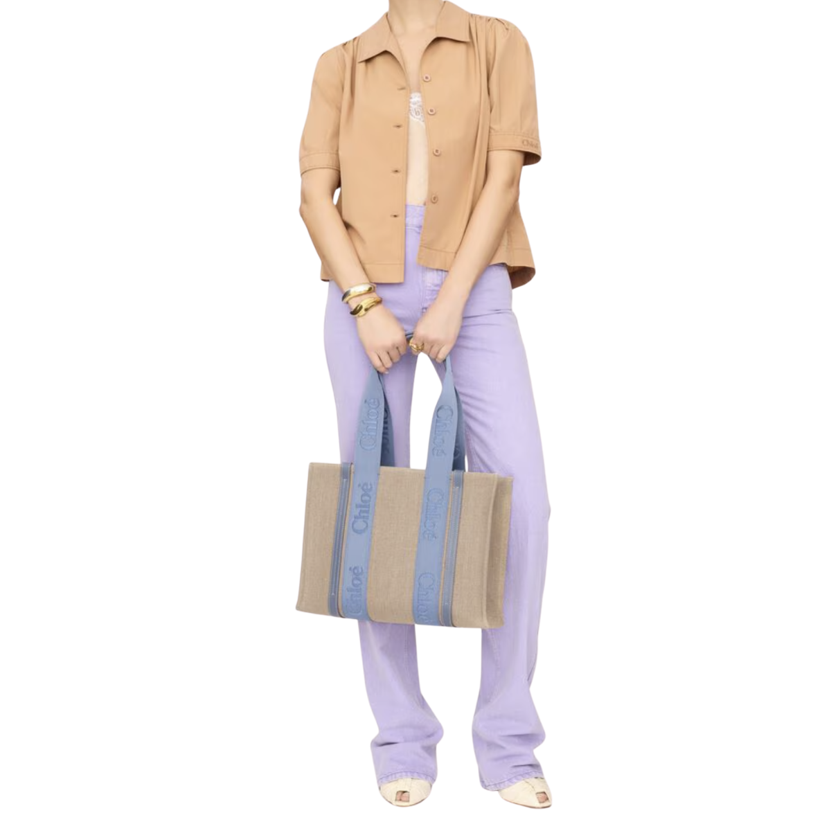 Chloé Woody Tote Bag in Linen