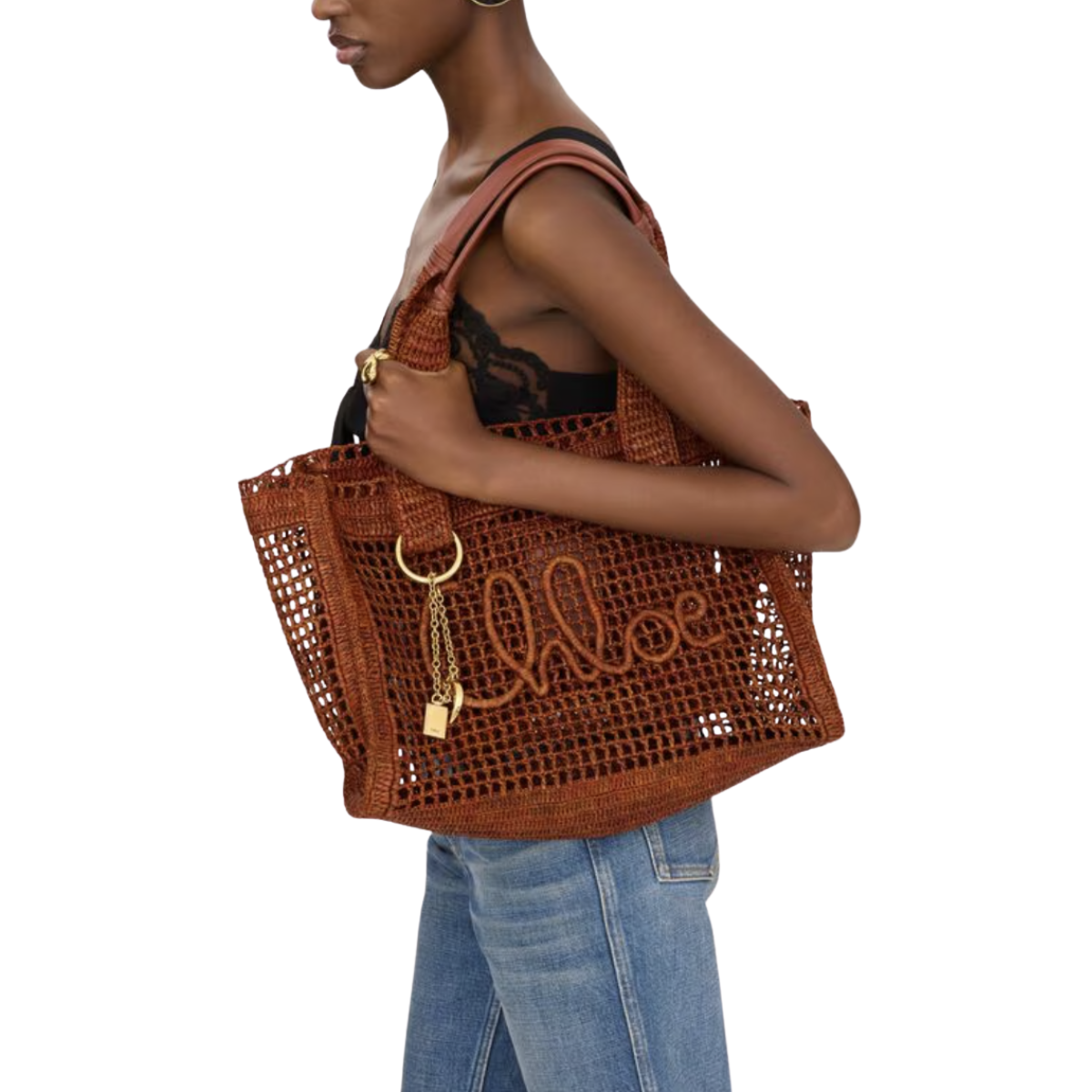 Chloé Summer Banana East-west Tote Bag in Raffia