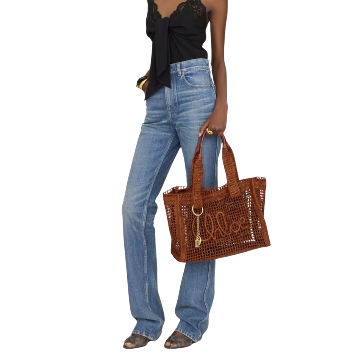 Chloé Summer Banana East-west Tote Bag in Raffia