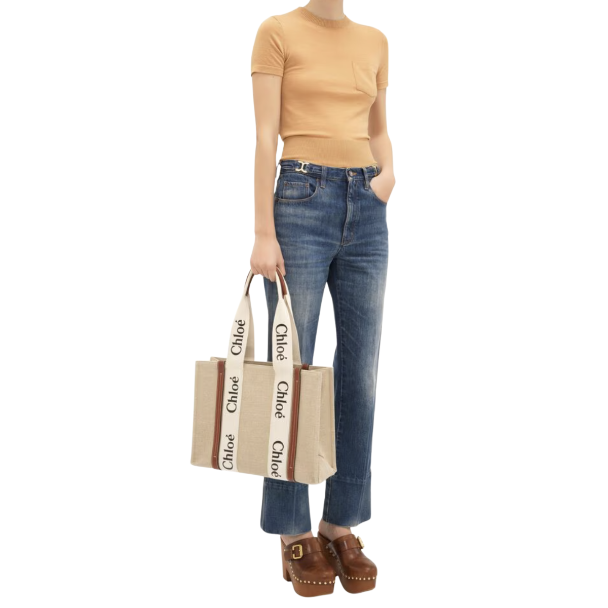 Chloé Woody Tote Bag in Linen