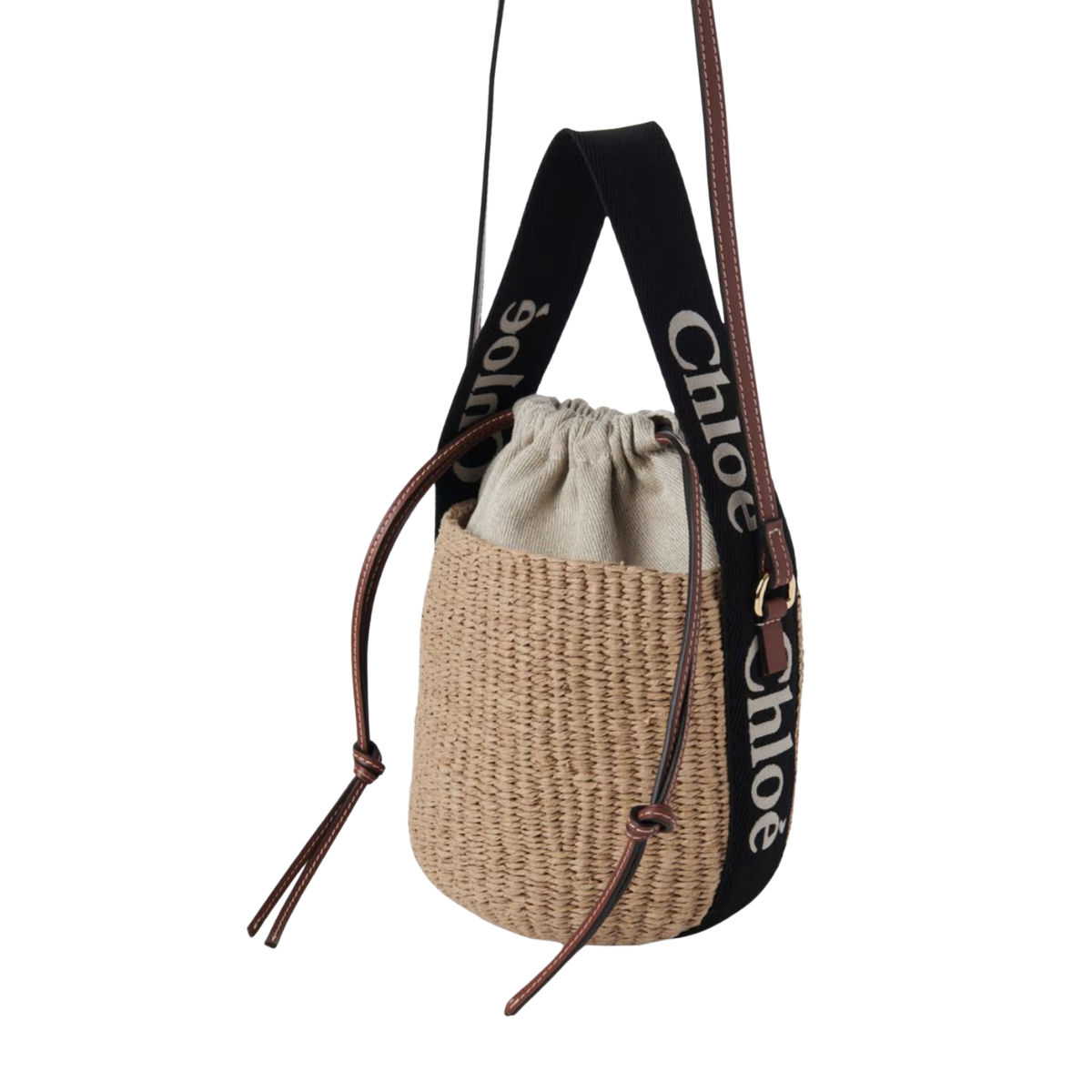 Chloé Small Woody Basket in Natural Fibers