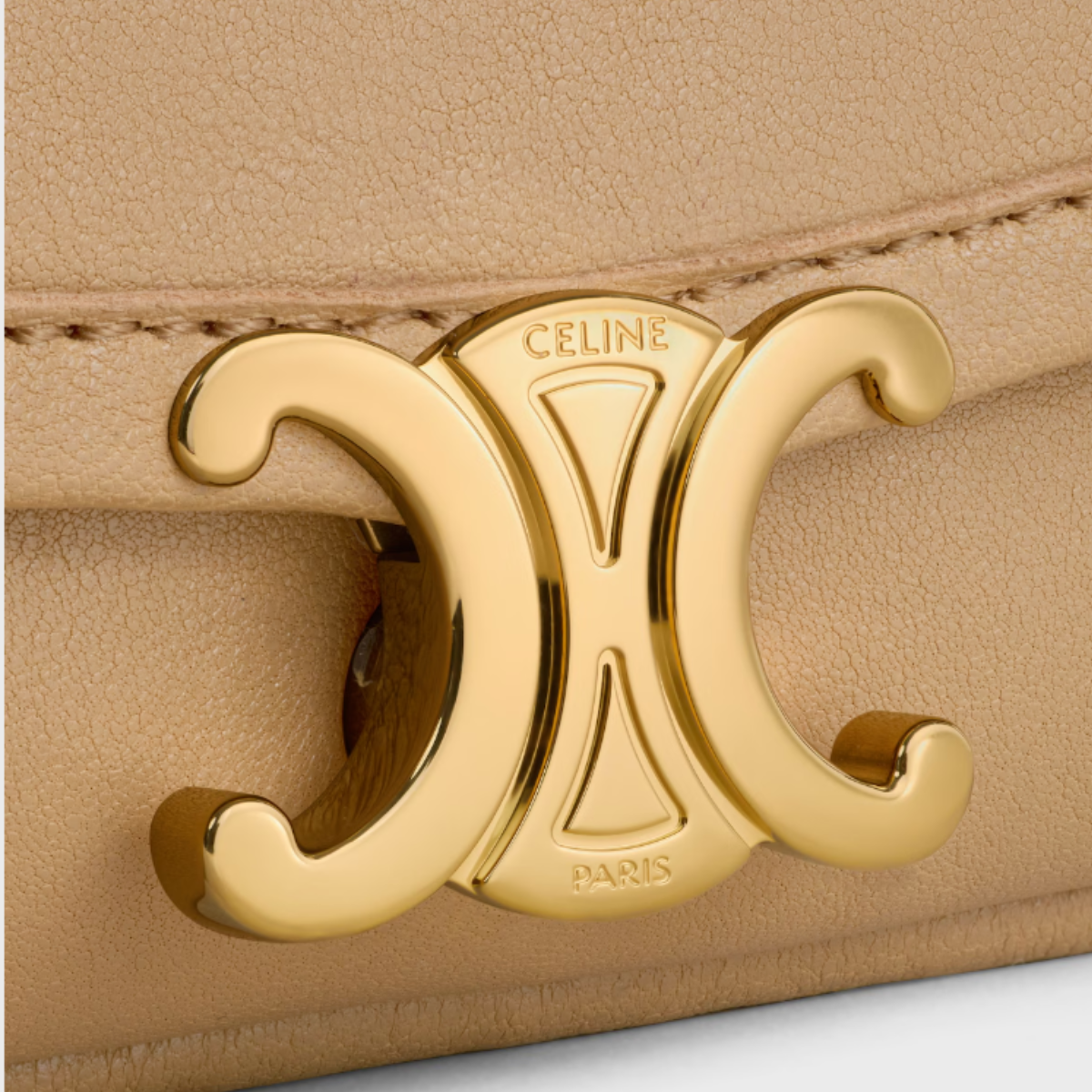 Celine Soft Triomphe Little Halfmoon in Shiny Lambskin