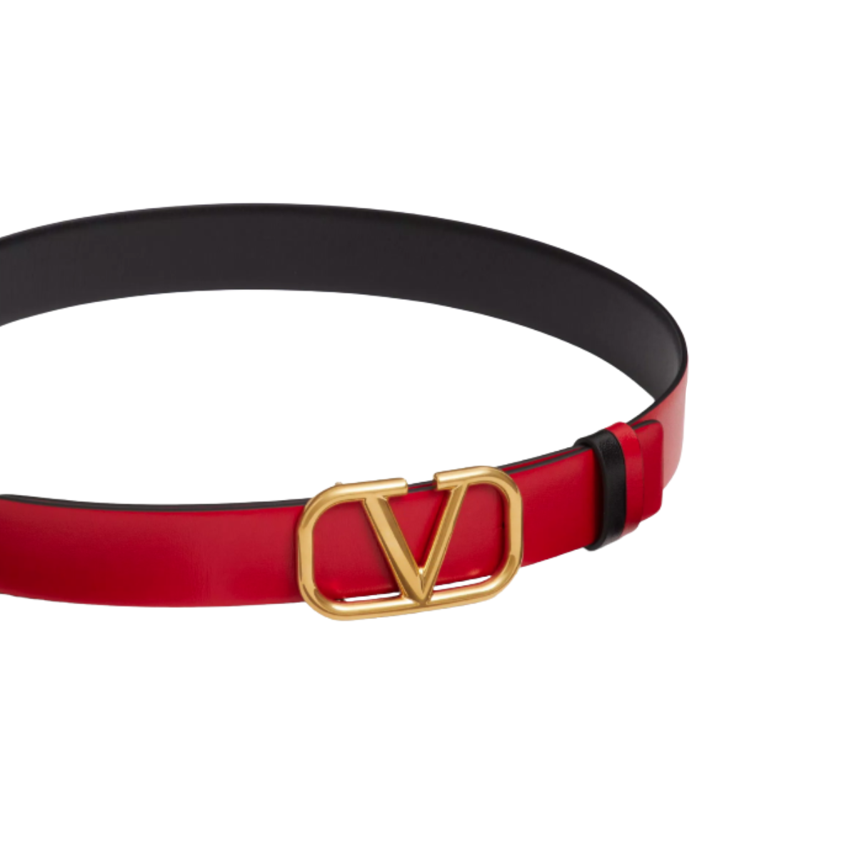 Valentino Garavani Reversible Vlogo Signature Belt In Glossy Calfskin 30 mm