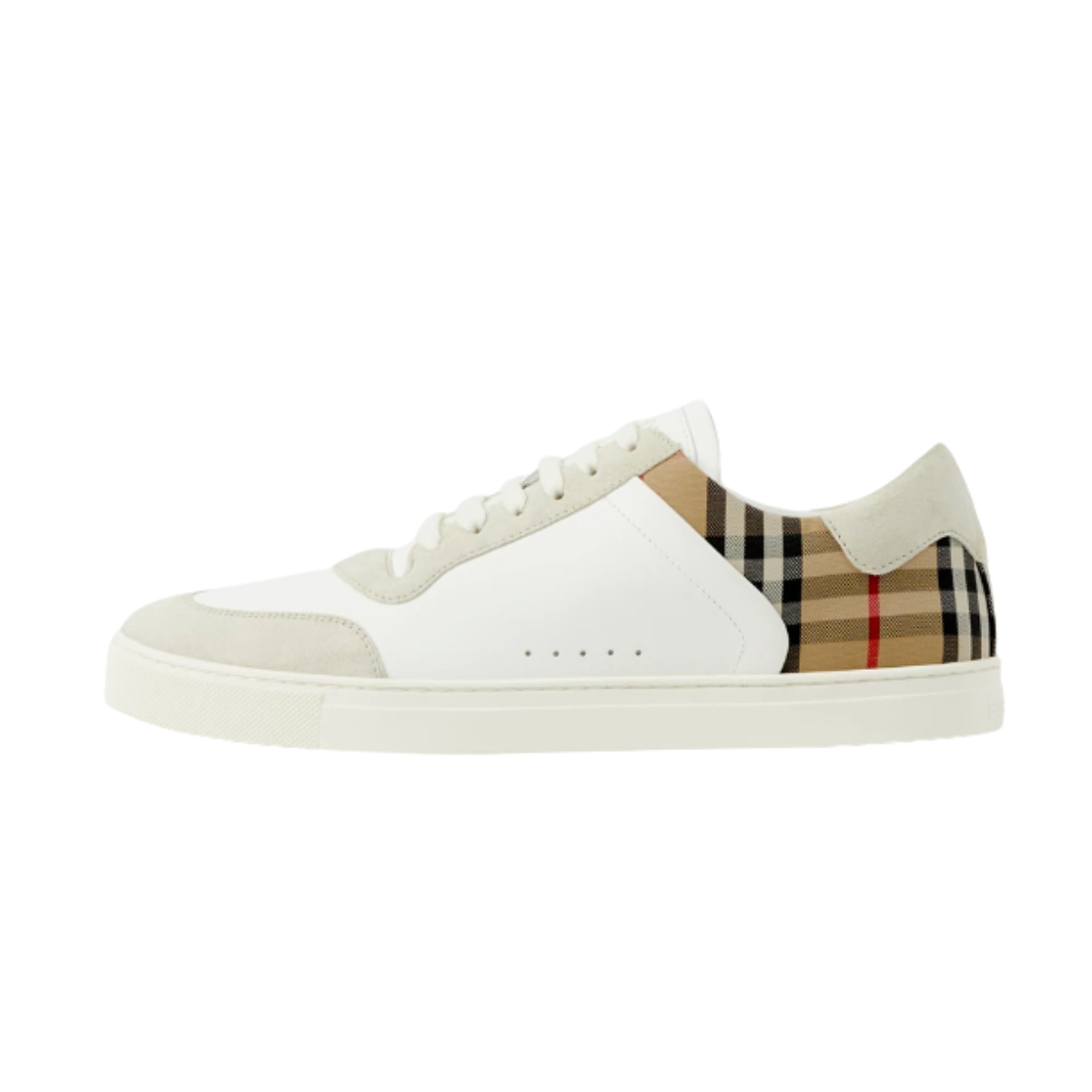 Burberry Leather, Suede and Check Sneakers