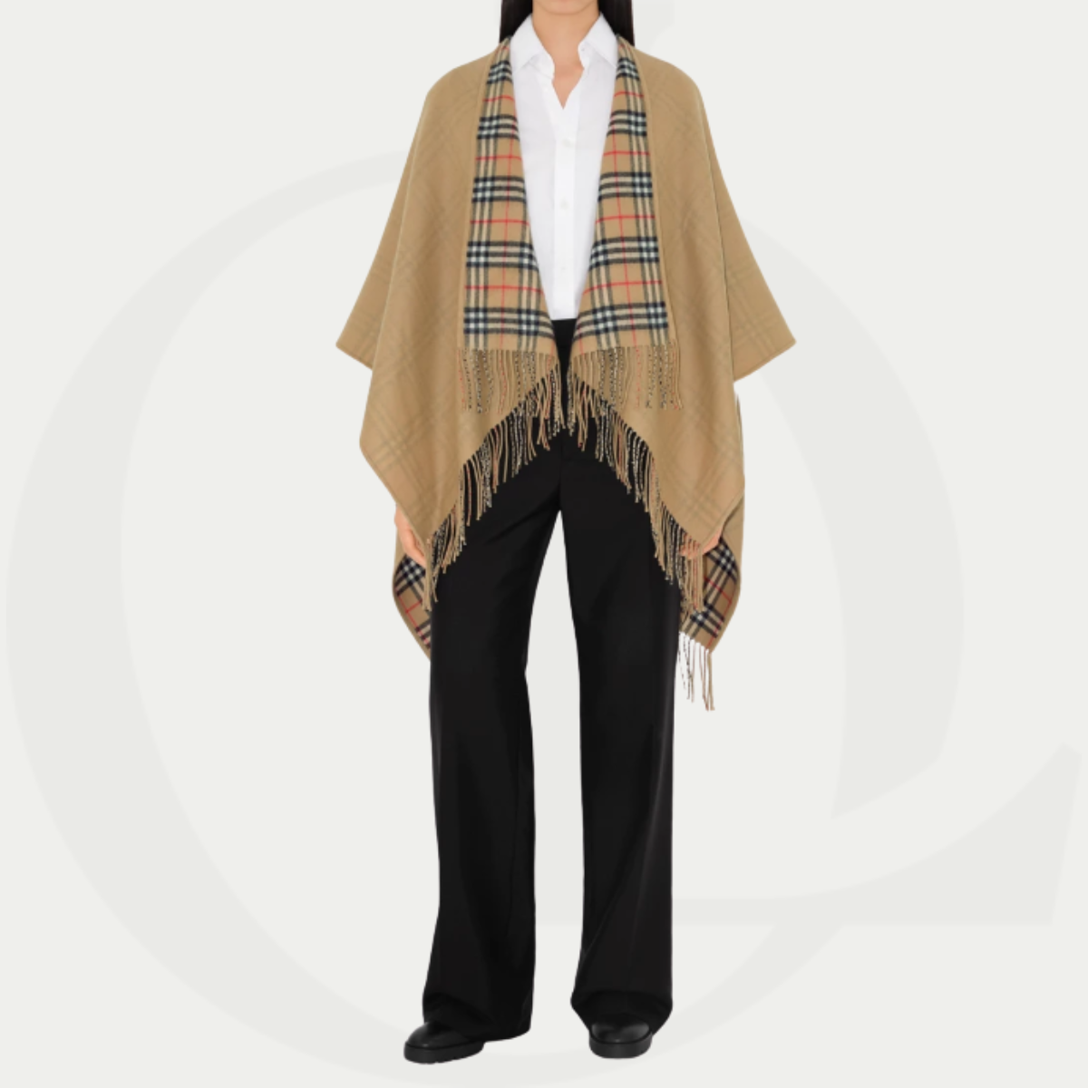 Burberry Reversible Check Wool Cape