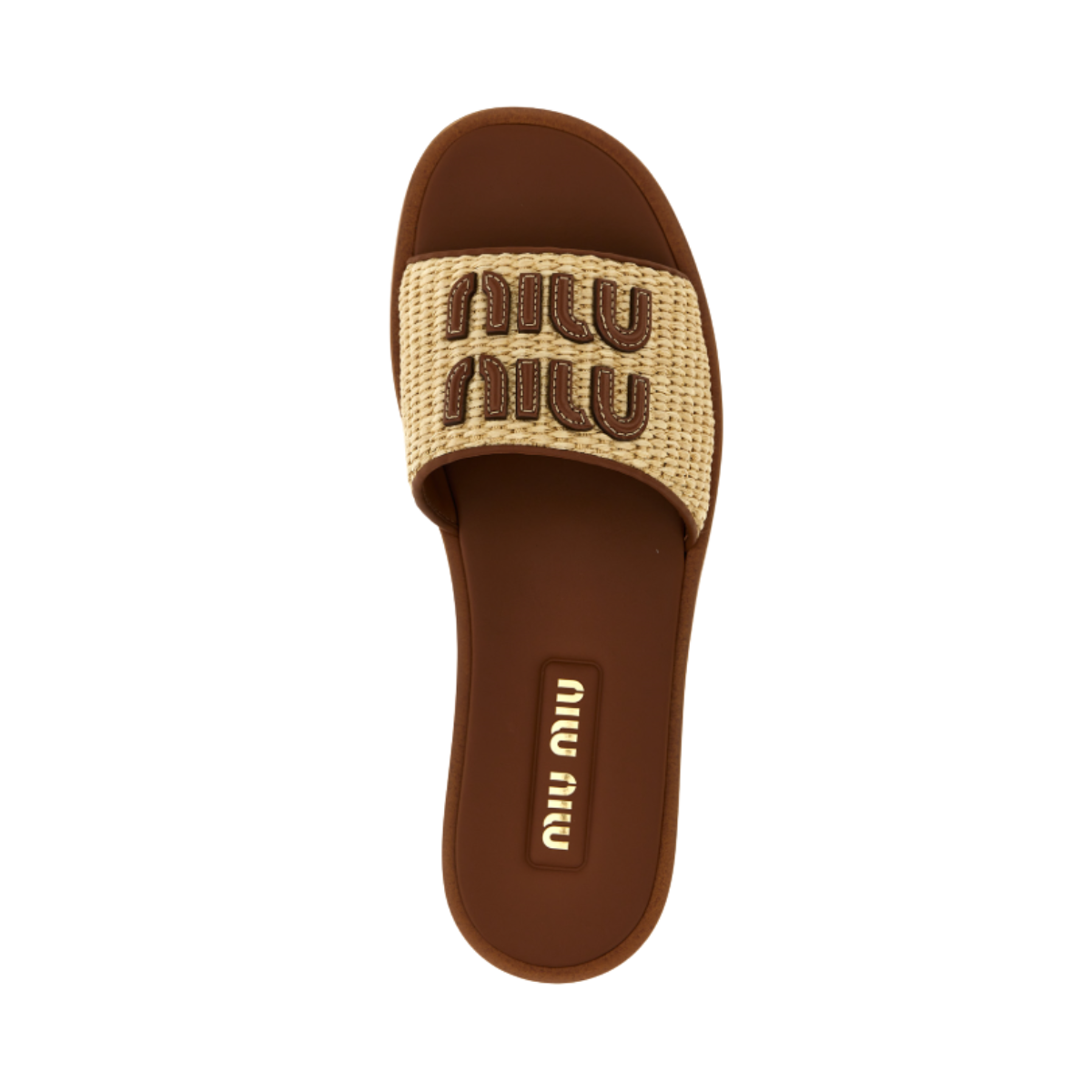 Miu Miu Raffia and Leather Slipers