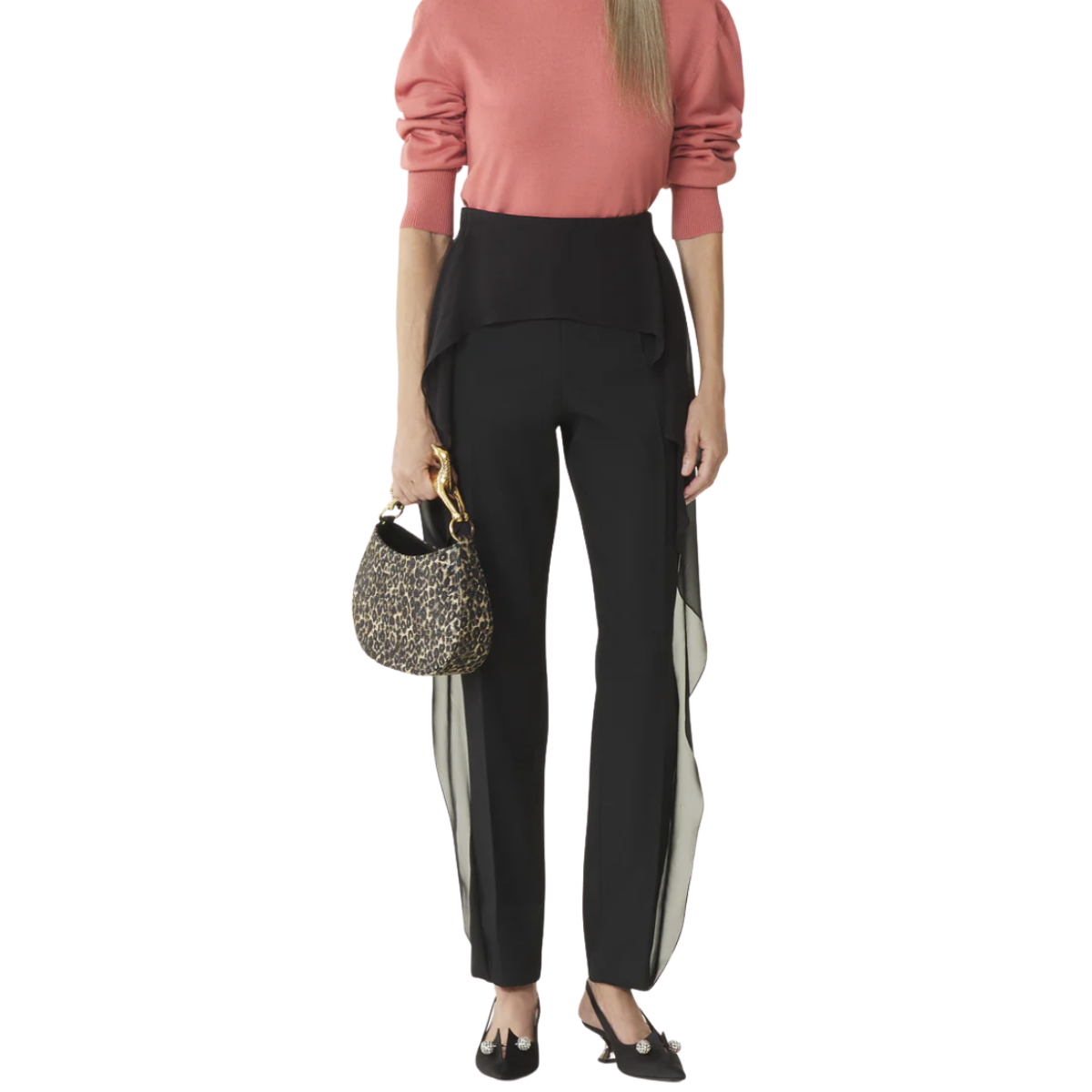 Lanvin Hobo Cat Bag in Raffia Leopard Print