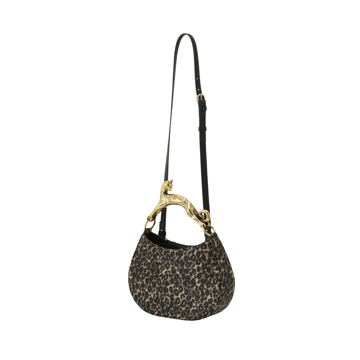 Lanvin Hobo Cat Bag in Raffia Leopard Print