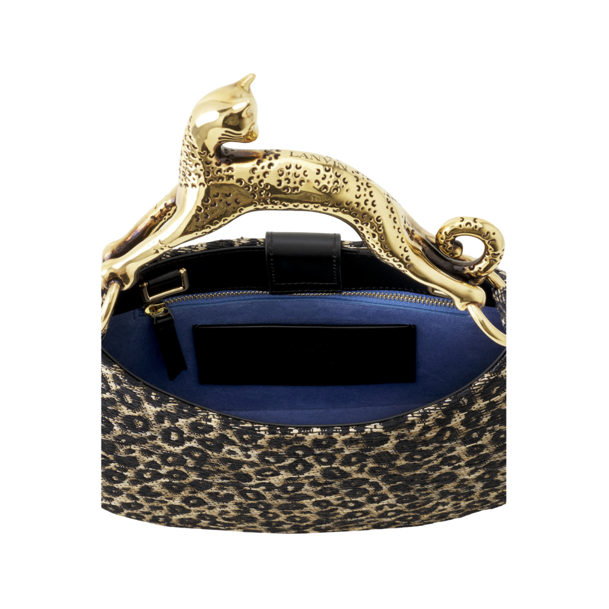 Lanvin Hobo Cat Bag in Raffia Leopard Print