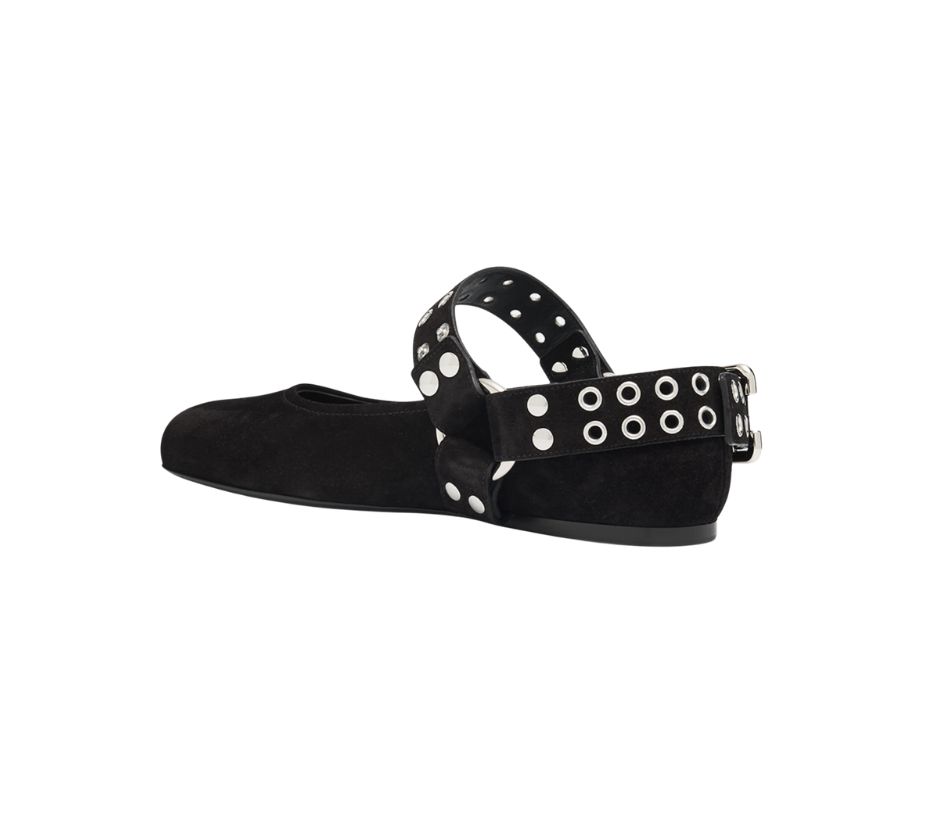 ALAIA Biker Suede Ballerina Flats
