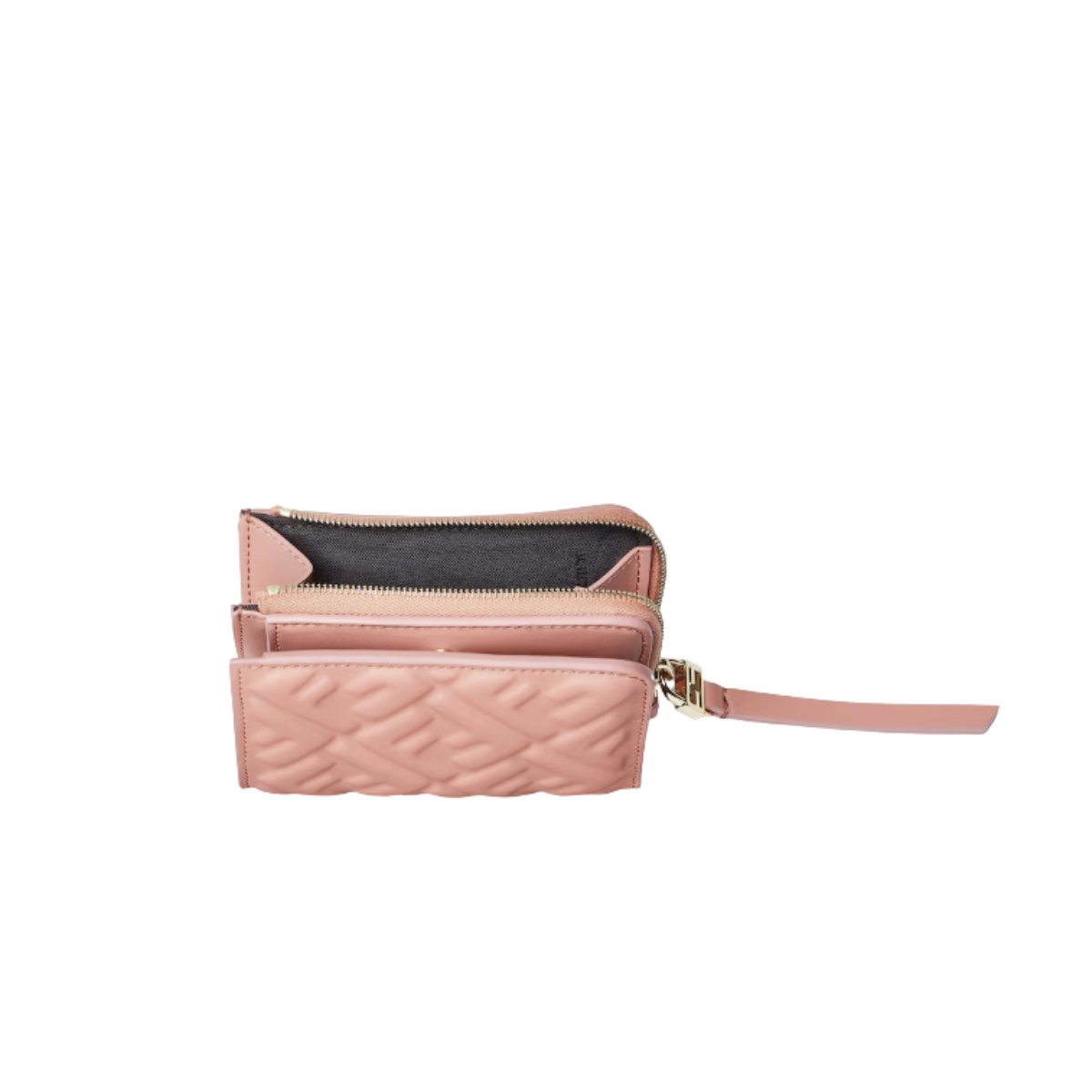 Fendi Slim Baguette Wallet Pink Nappa Leather Wallet with FF Motif
