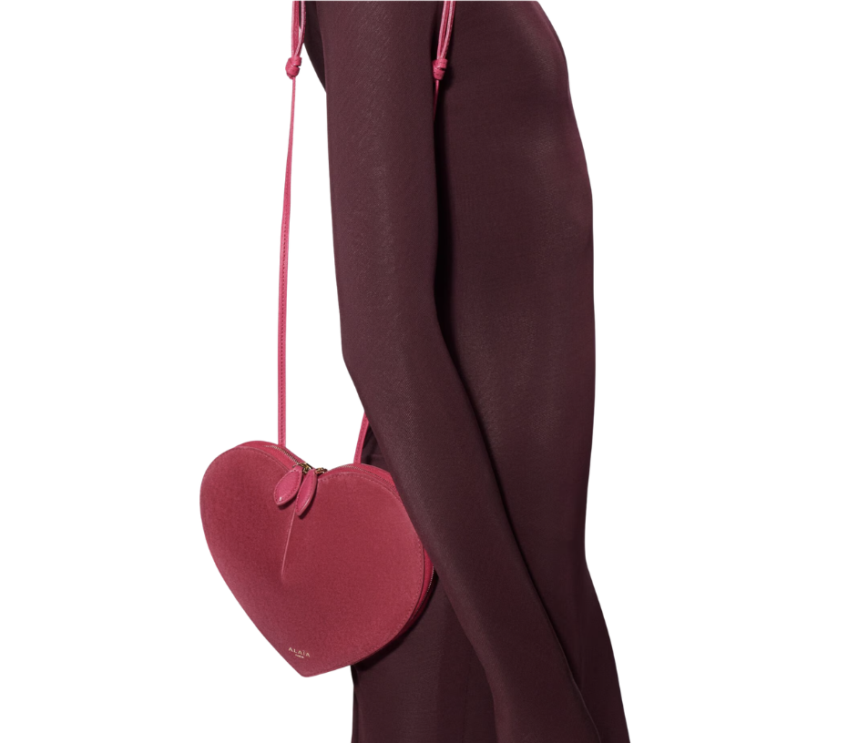Alaia LE CŒUR BI-MATERIAL BAG IN LEATHER