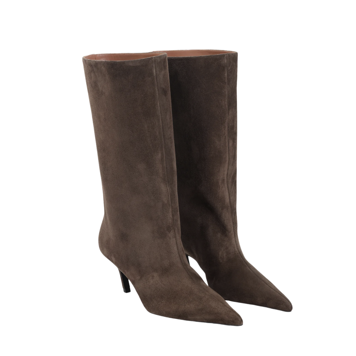 Amina Muaddi Fiona Boot 60 Dark Brown Suede