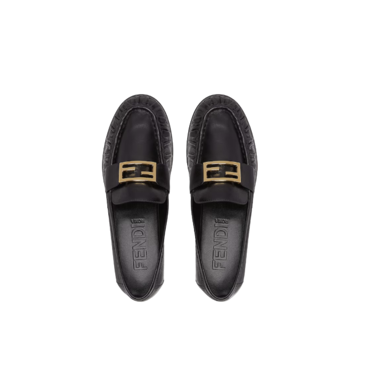 Fendi Baguette Black Nappa Leather Loafers