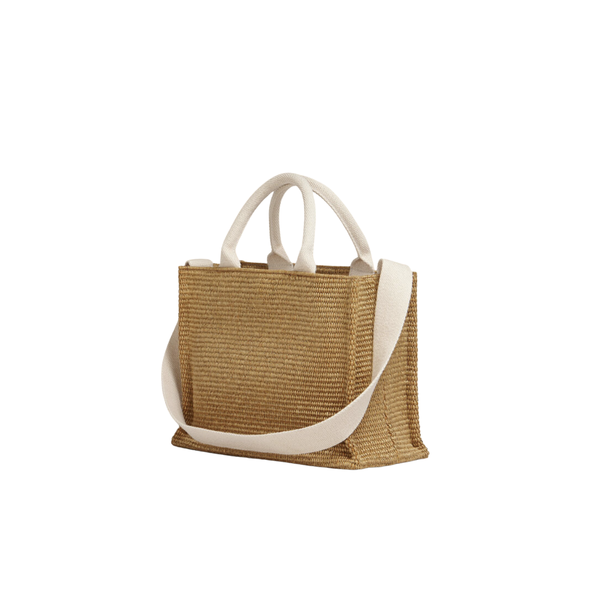 Marni Natural-Coloured Raffia-Effect Small Tote Bag