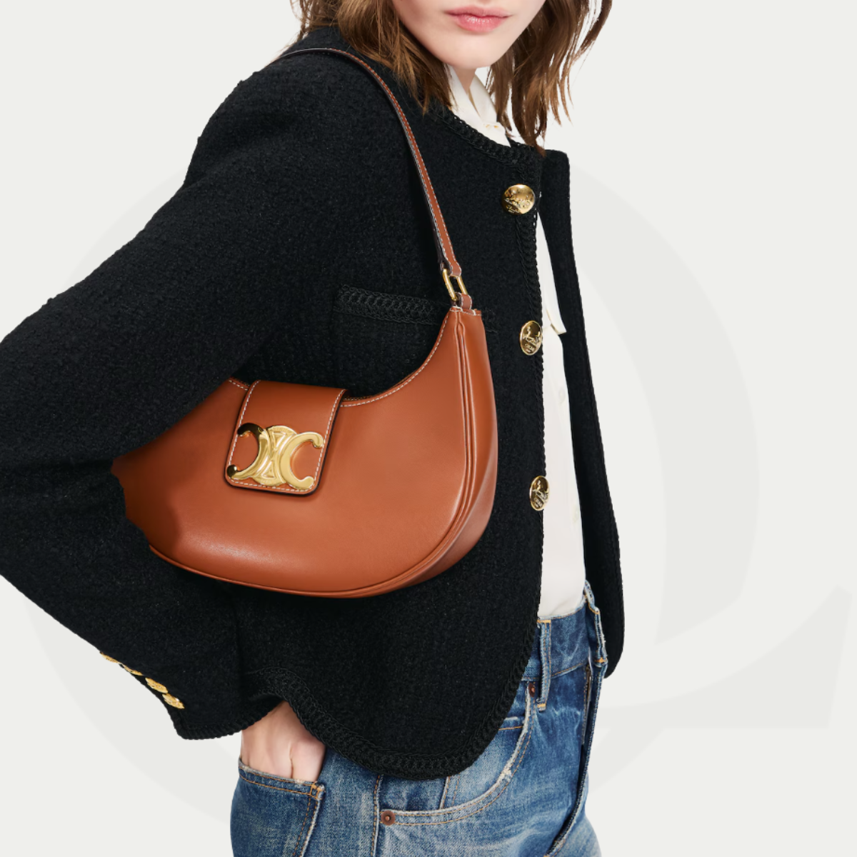 Celine Medium Ava Triomphe Bag in smooth Calfskin