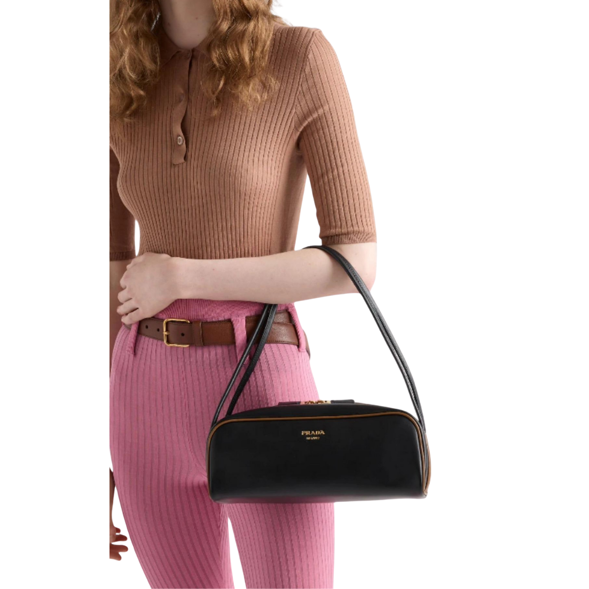 Prada Swing Smooth Leather Shoulder Bag