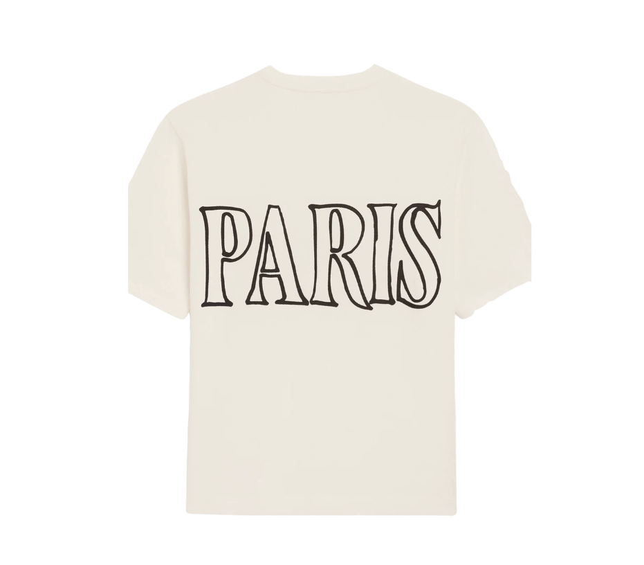 Ami Paris White Cotton Ami Paris Print T-shirt