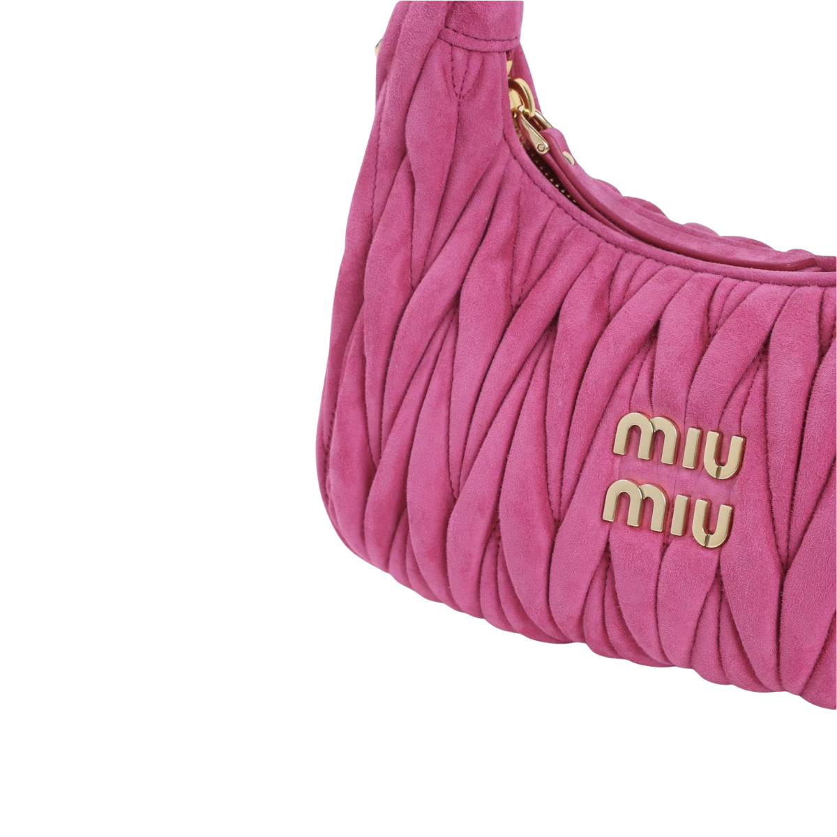 Miu Miu Wander Padded Suede Shoulder Bag