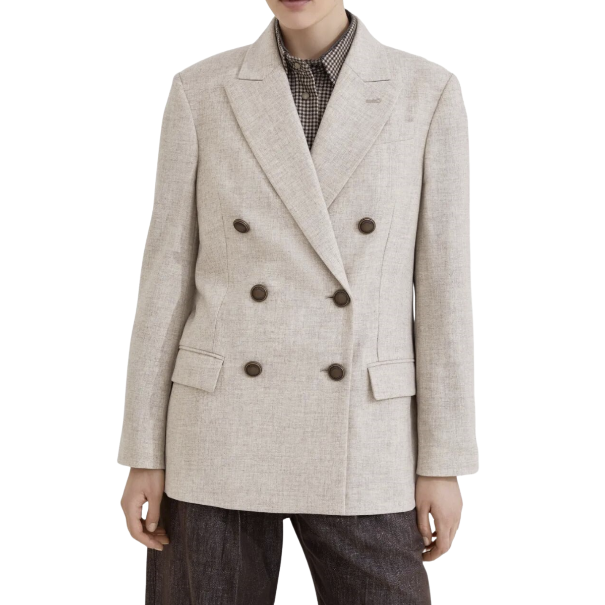 Brunello Cucinelli Virgin Wool and Cashmere Twill Flannel Blazer