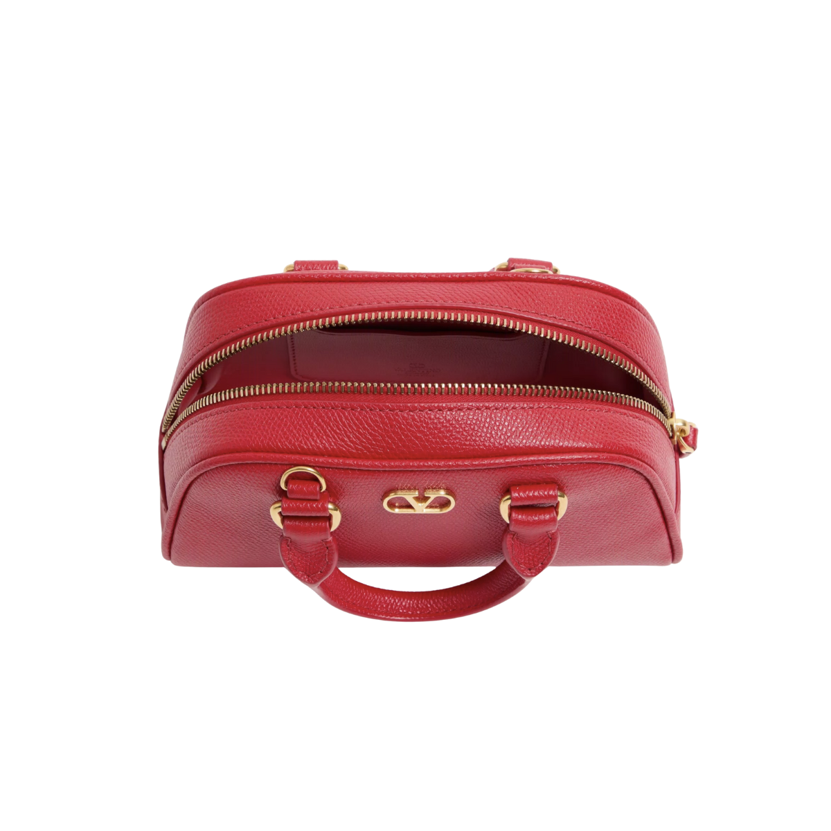 Valentino VLogo Signature Mini Bowling Bag in Grainy Calfskin