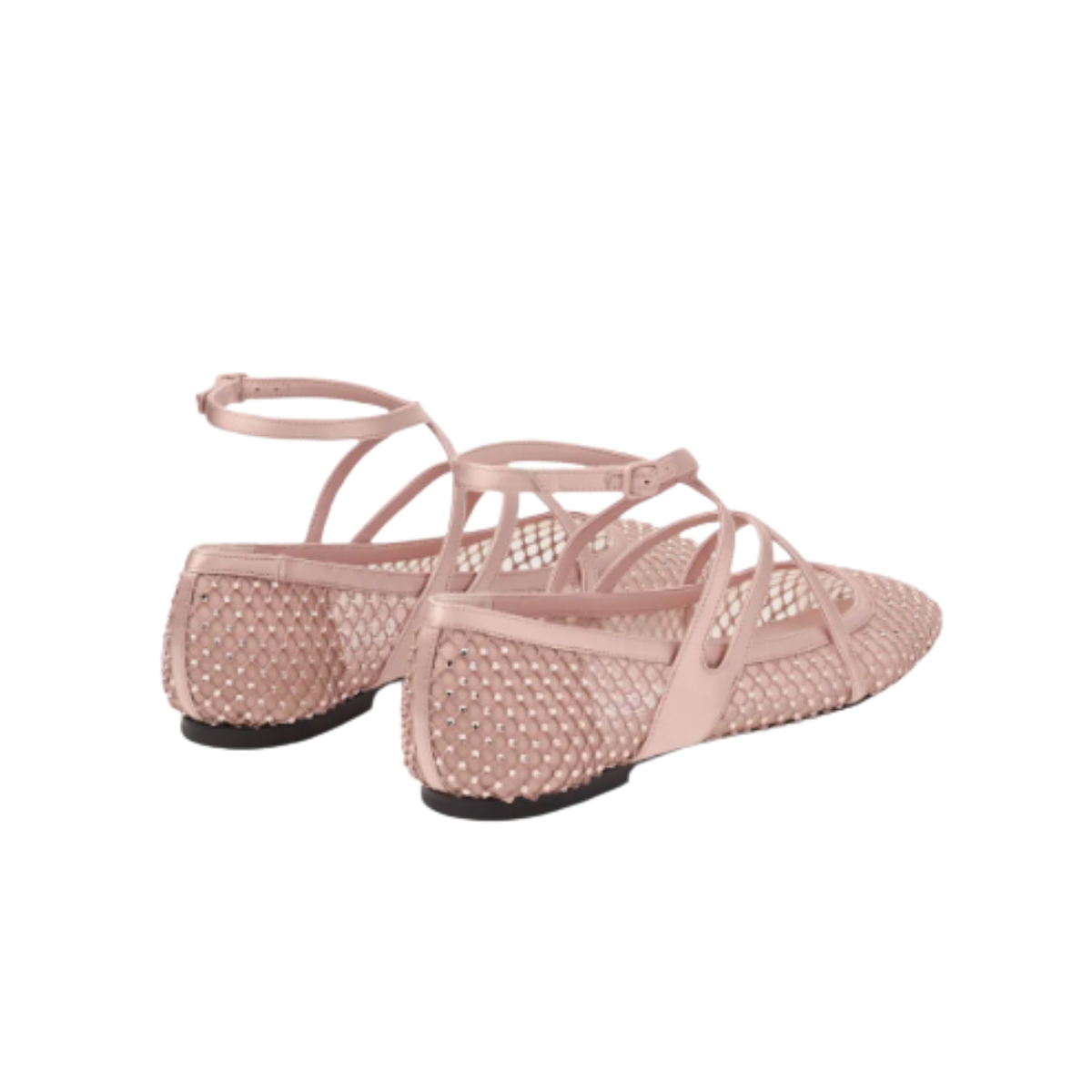 Jimmy Choo Astoria Crystal Mesh Caged Ballerina Flats