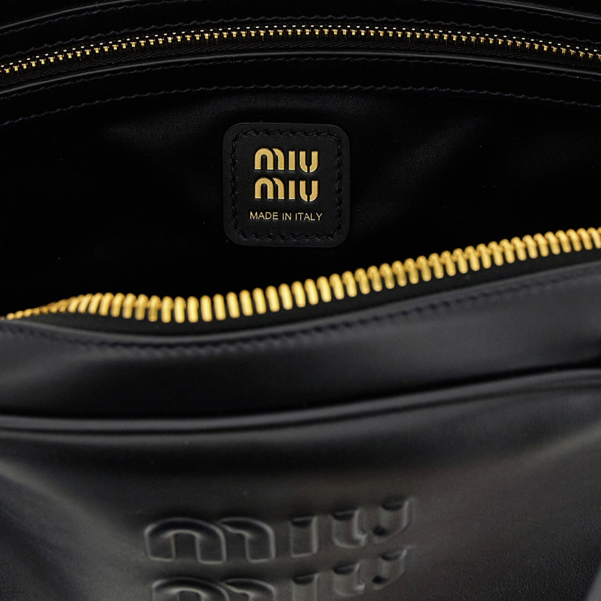Miu Miu Beau Large Leather Shoulder Bag Black