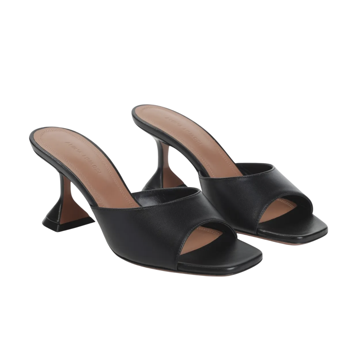 Amina Muaddi Lupita Slipper 70 Black Nappa