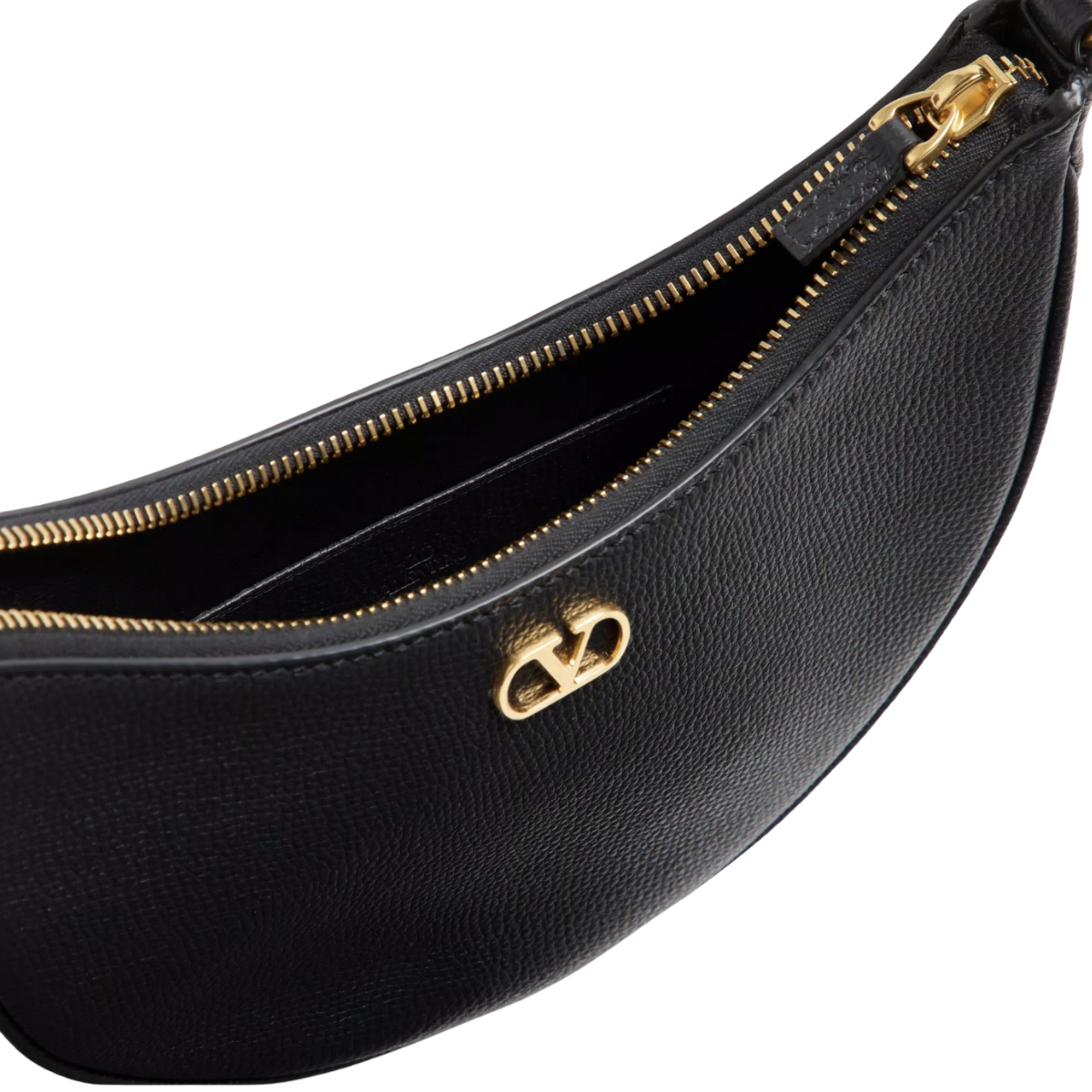 Valentino Garavani Vlogo Signature Mini Hobo Bag In Grainy Calfskin