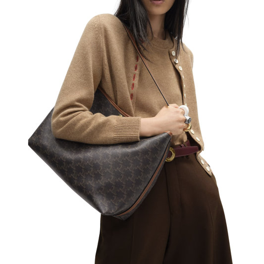 Celine Soft Shopper Bag in Triomphe Canvas and Calfskin