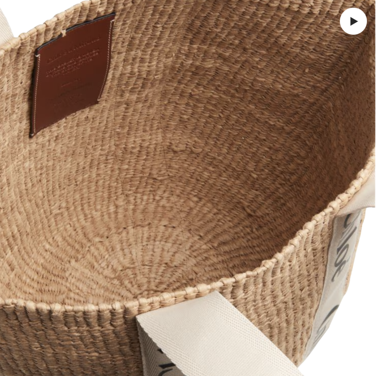 Chloé Large Woody Basket in Natural Fibers