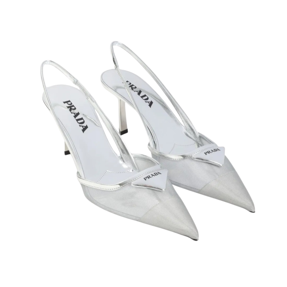 Prada Mesh Fabric Slingback Pumps