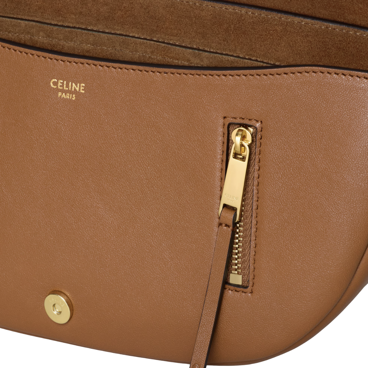 Celine Soft Triomphe Little Halfmoon in Shiny Lambskin